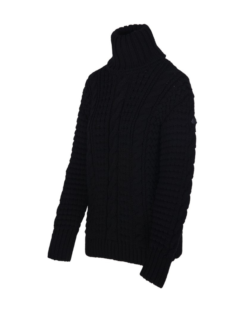 Moncler Genius X Edward Enninful Cable Knit Turtleneck Sweater With Ribbed Cuffs