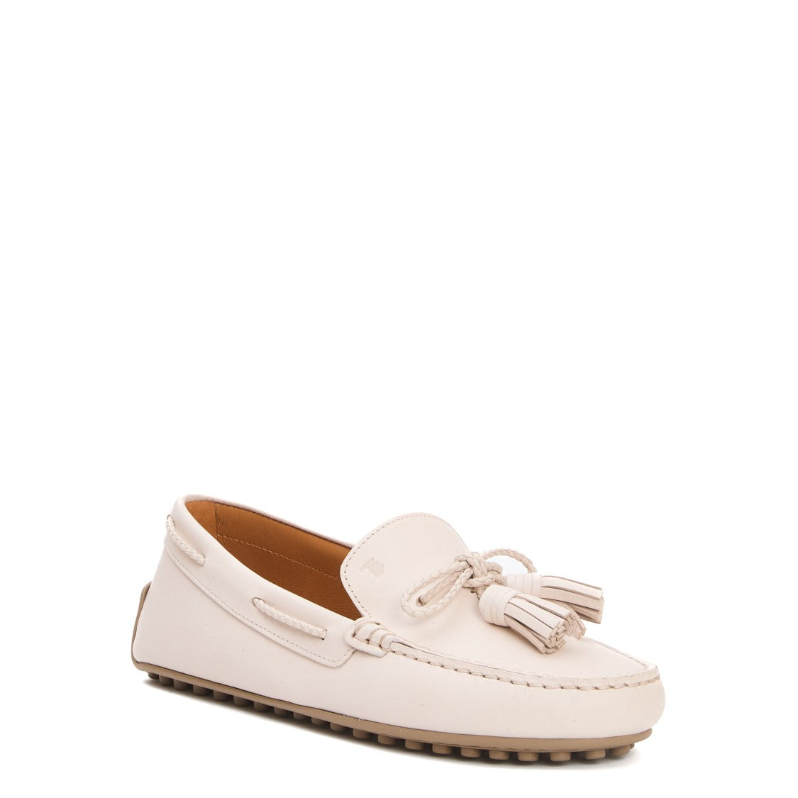 Tod's Rounded Toe Moccasin With Decorative Tassel Detail