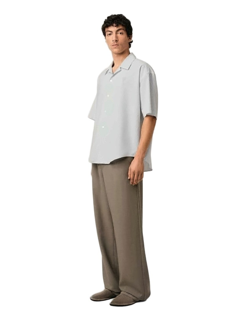 Ami Paris Relaxed Fit Short-Sleeve Shirt With Camp Collar
