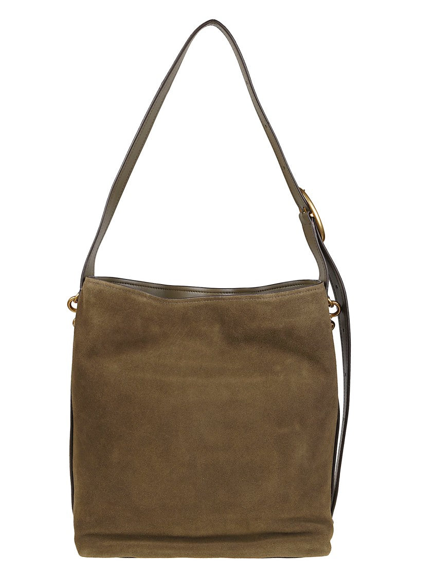 Michael Kors Large Bucket Leather Chain Accent Shoulder Bag
