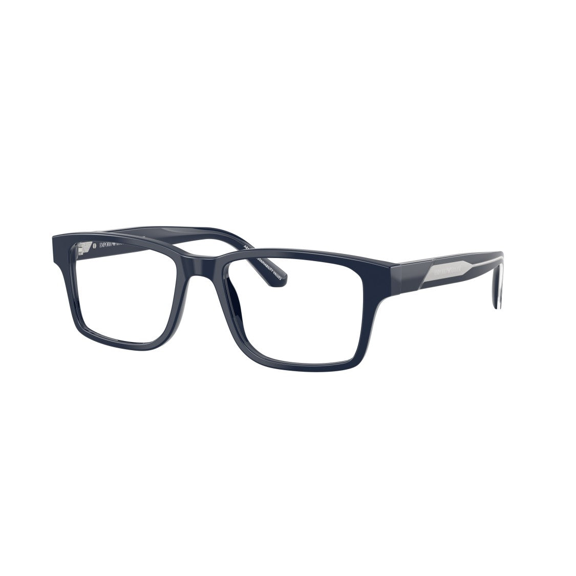 Emporio Armani 0Ea3271 Rectangular Navy Acetate Eyeglass Frames With Silver Accents