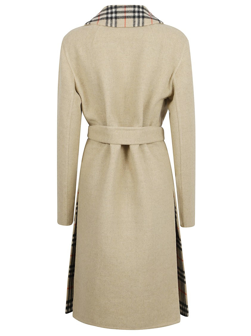 Burberry Reversible Long Coat With Check-Trimmed Collar