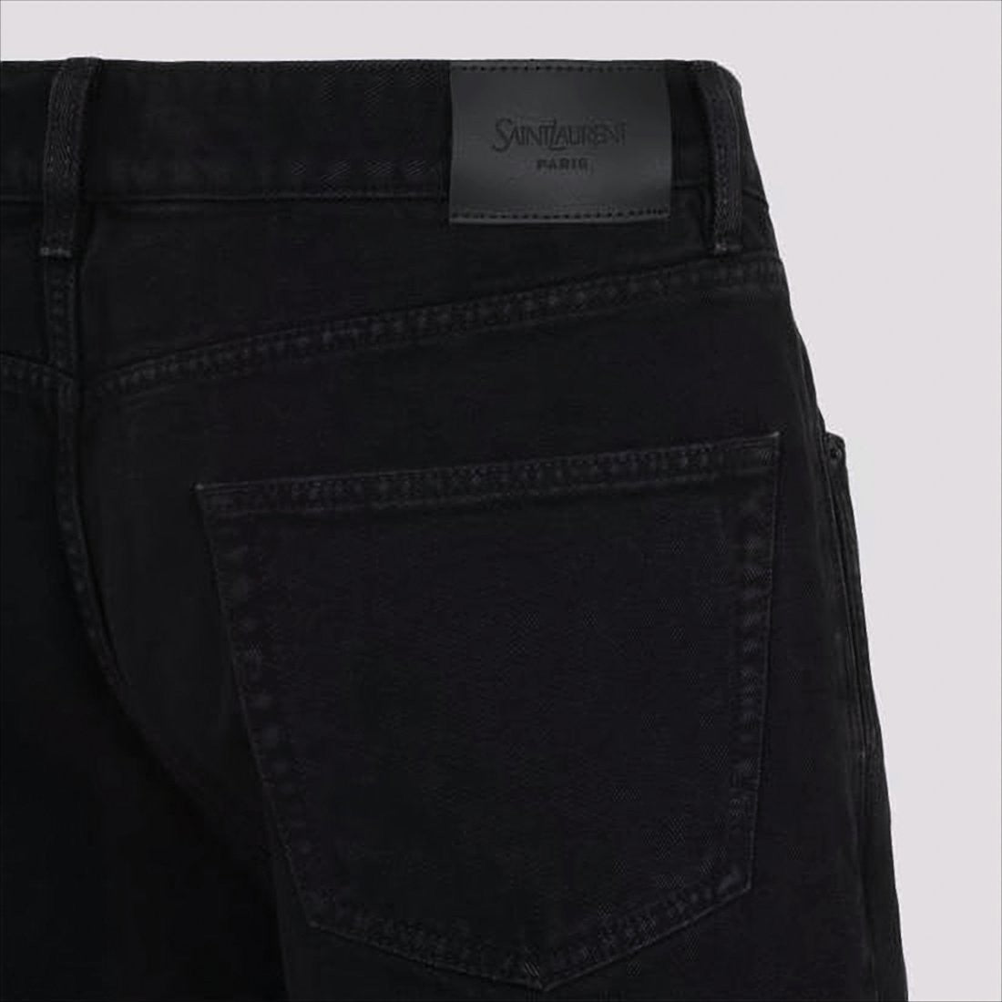 Saint Laurent Straight-Leg Black Denim Pants With Classic Five-Pocket Design