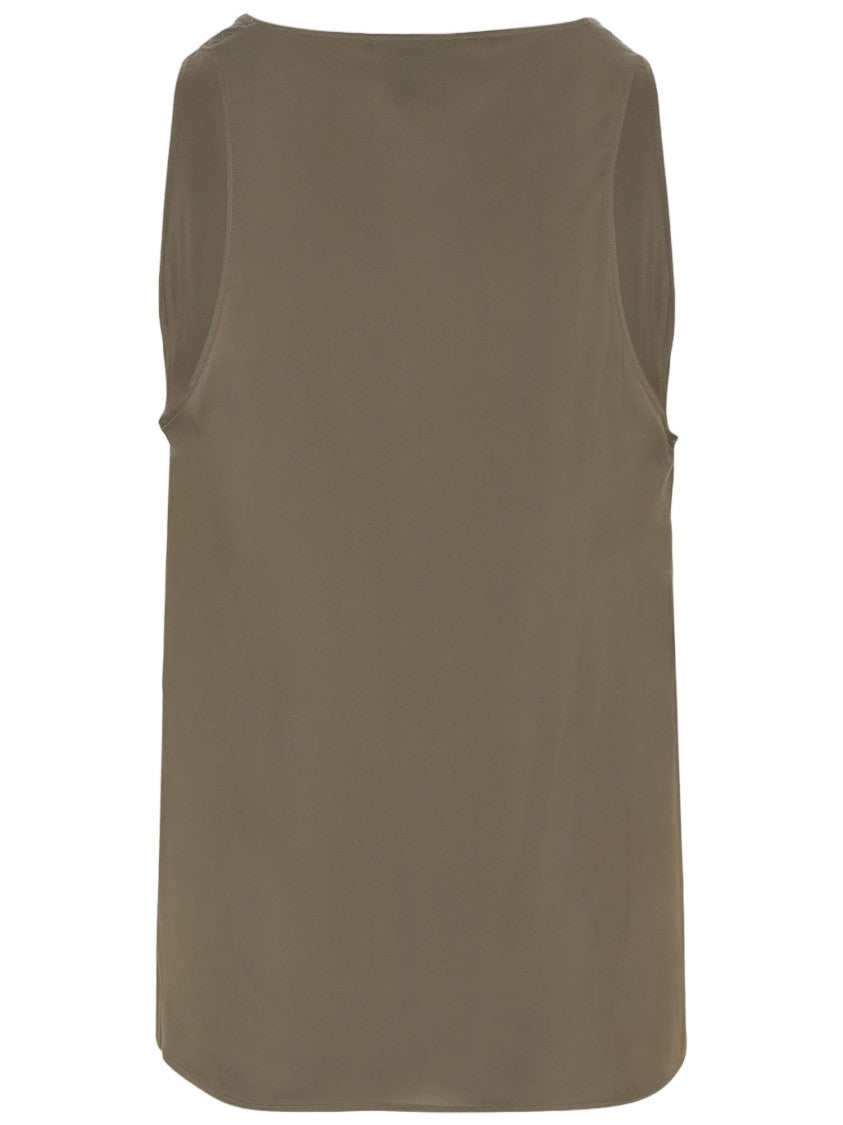 Sa Su Phi Khaki Viscose Tank Top