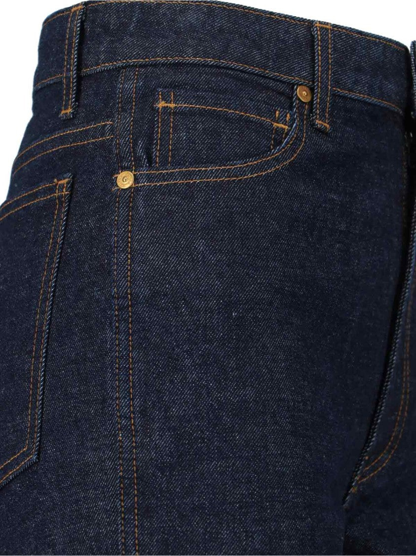 Khaite "Delina" Straight Jeans – Dark Blue