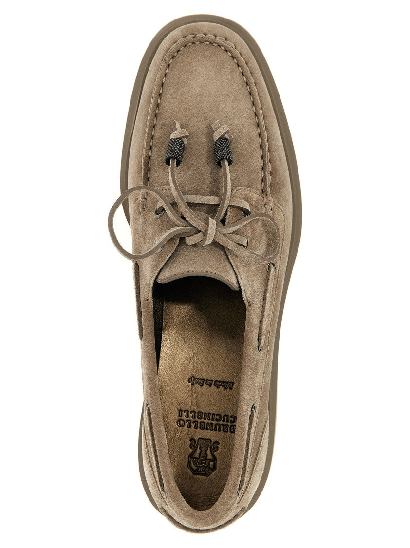 Brunello Cucinelli Suede Loafers With Jewel Detail