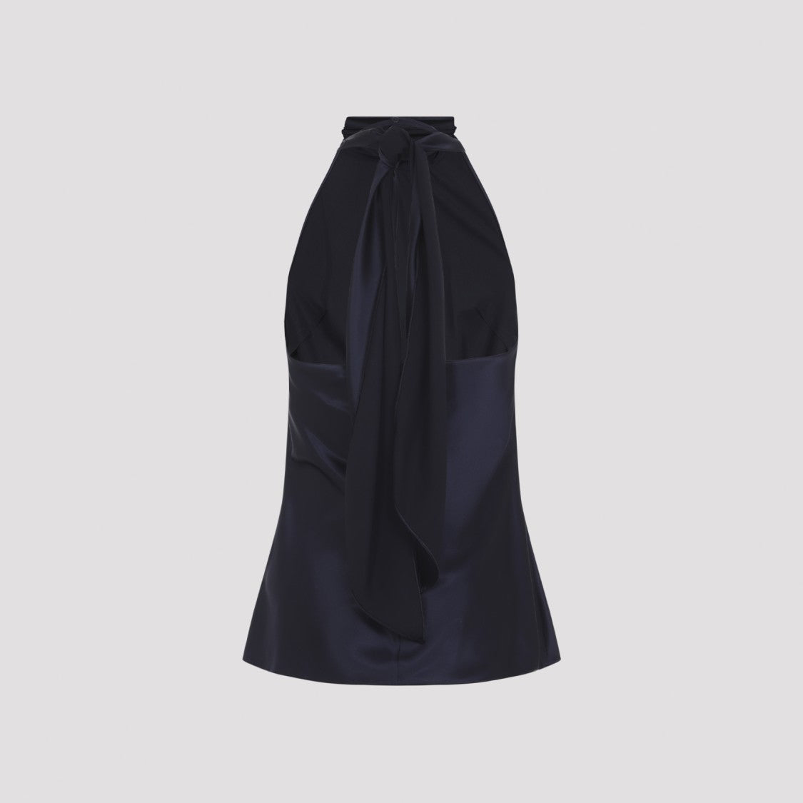 Polo Ralph Lauren Navy Blue Mulberry Silk Halter-Neck Blouse
