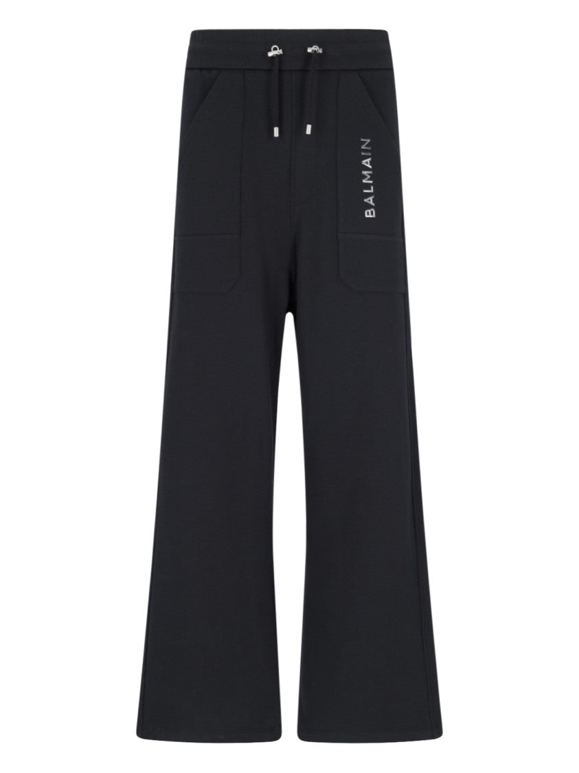 Balmain Logo Tracksuit Bottoms – Black