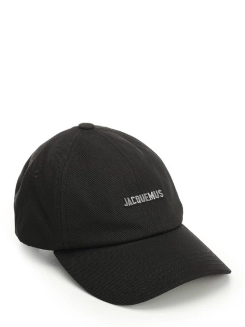 Jacquemus Black Cotton Logo Bucket Hat