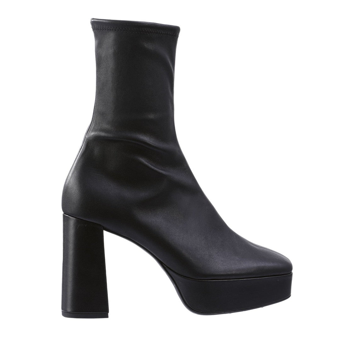 Högl Black Cora Sleek High Block Heel Leather Ankle Boots