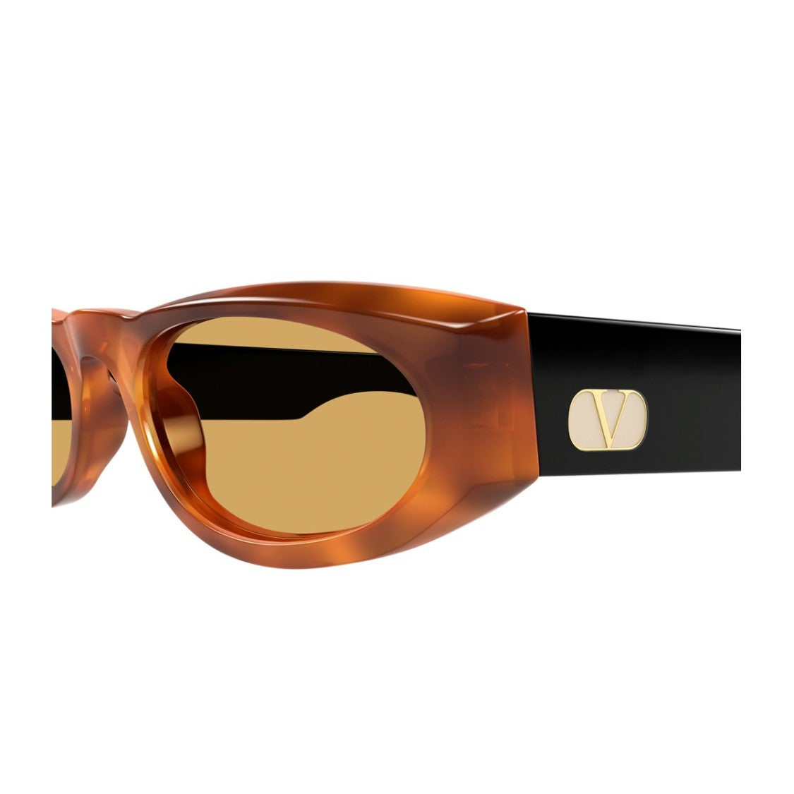 Valentino Havana Linea V Logo Recycled Acetate Cat-Eye Sunglasses
