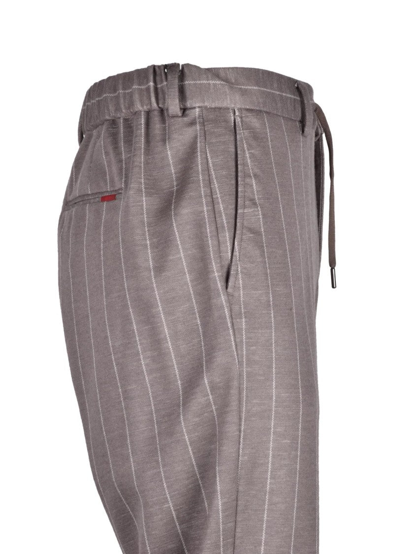Liu Jo Grey Polyester-Blend Elasticated Jersey Formal Pants