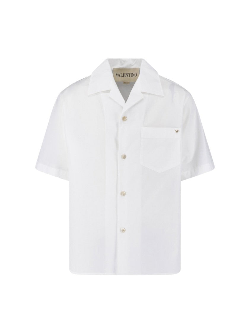 Valentino White Vgold Boxy Silhouette Cotton Shirt