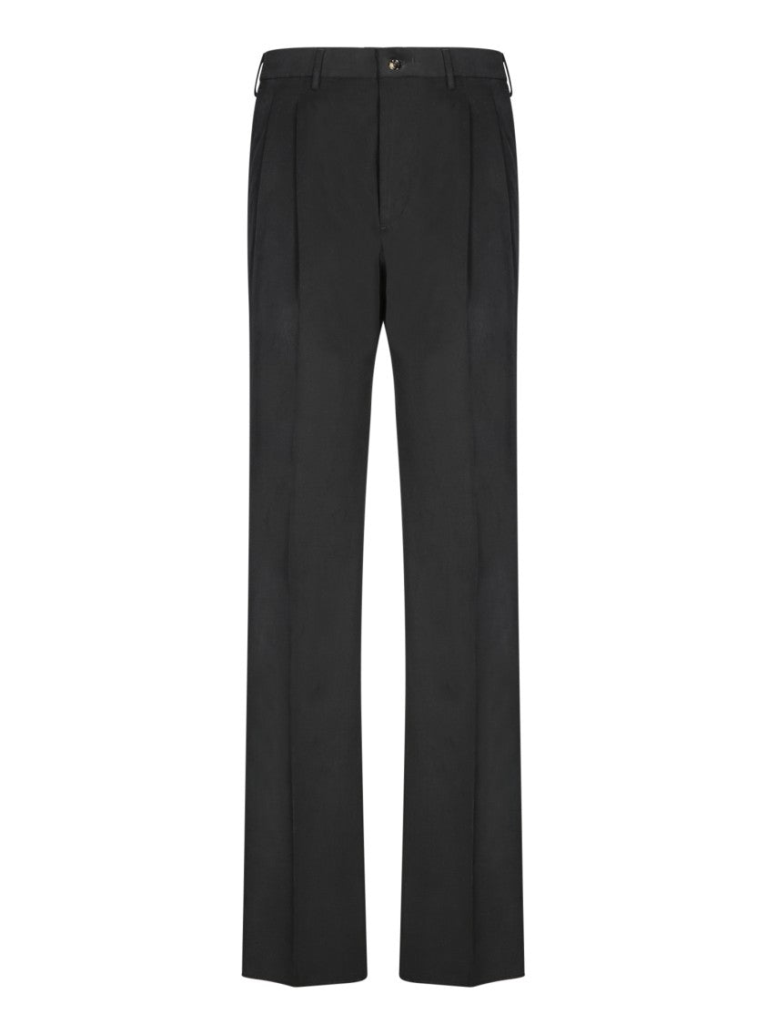 Dell'oglio Straight-Leg Black Trousers With Smooth Finish