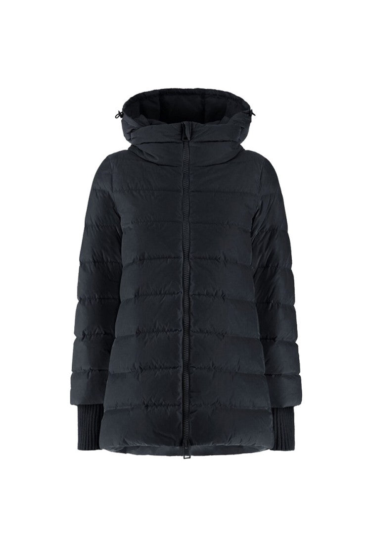 Herno Black Polyamide Ribbed-Cuff Puffer Jacket