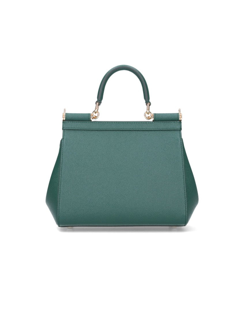 Dolce & Gabbana Sicily Green Medium Calfskin Shoulder Bag