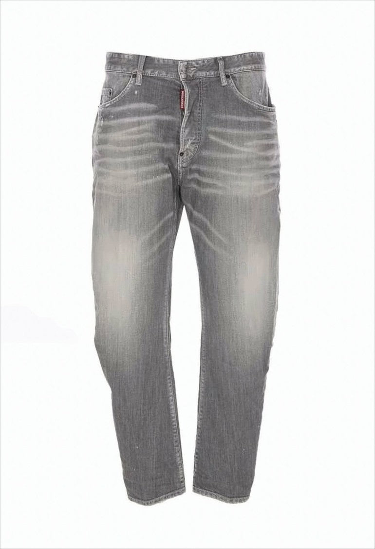 Dsquared2 Faded Grey Wash Denim Trousers