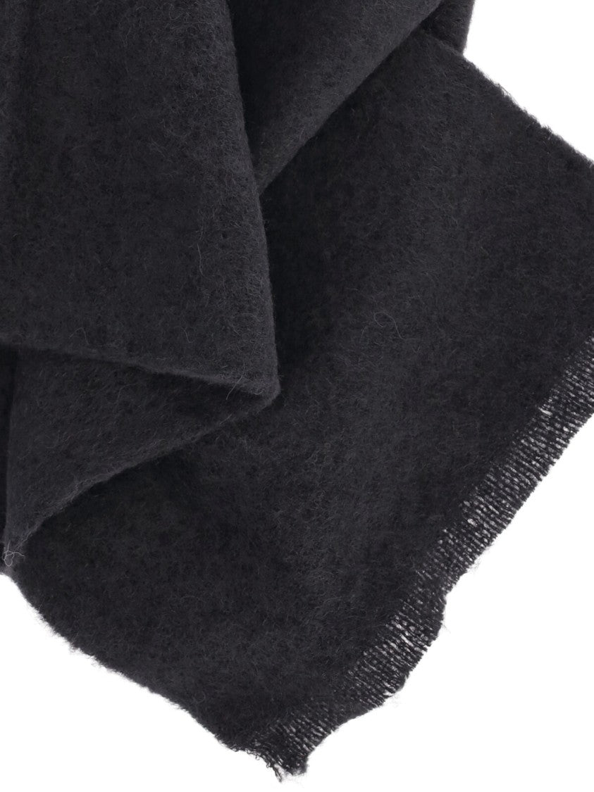 Lemaire Black Rectangular Alpaca-Blend Scarf