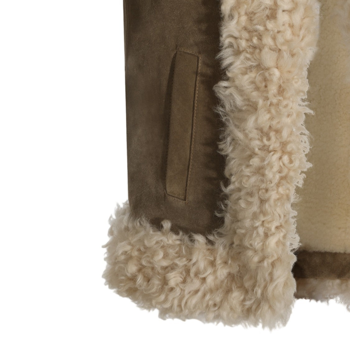 Etro Peacock Embroidered Shearling Trim Suede Sleeveless Jacket
