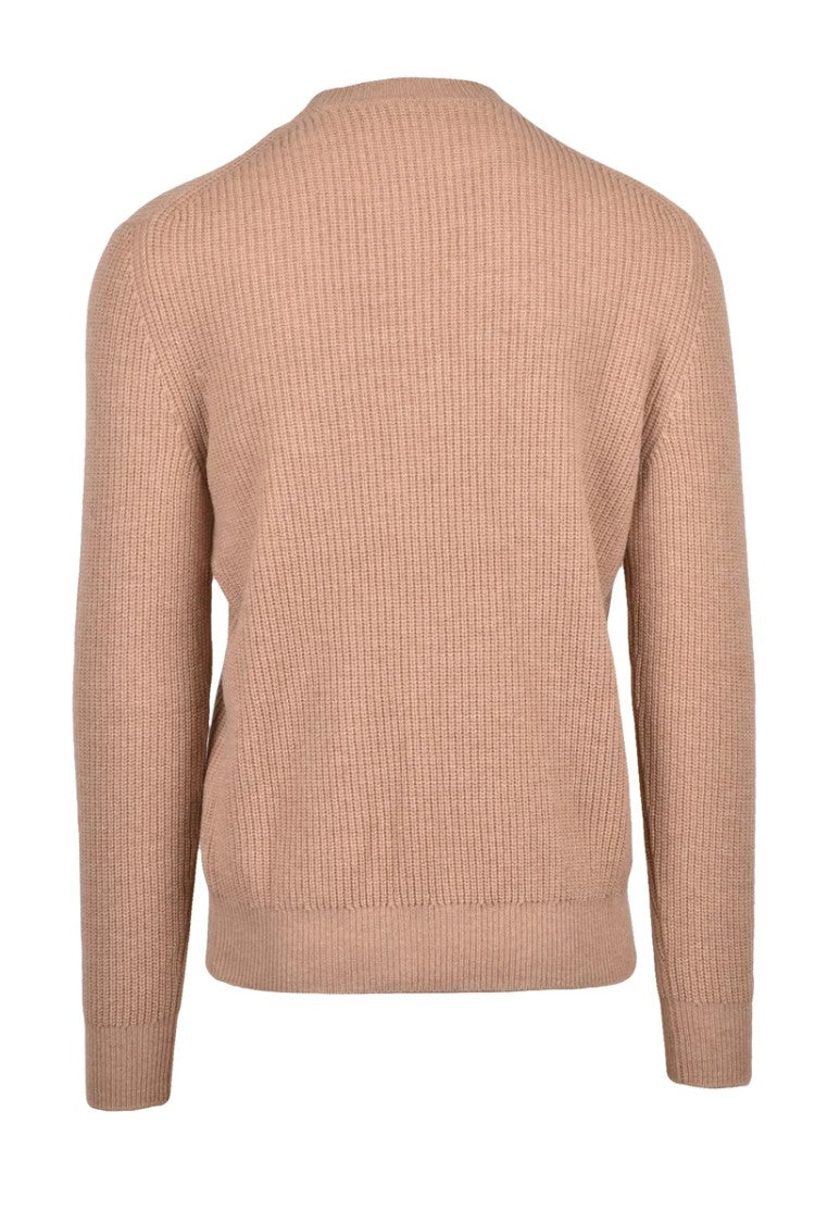 Ballantyne Ribbed Wool Sweater - Beige