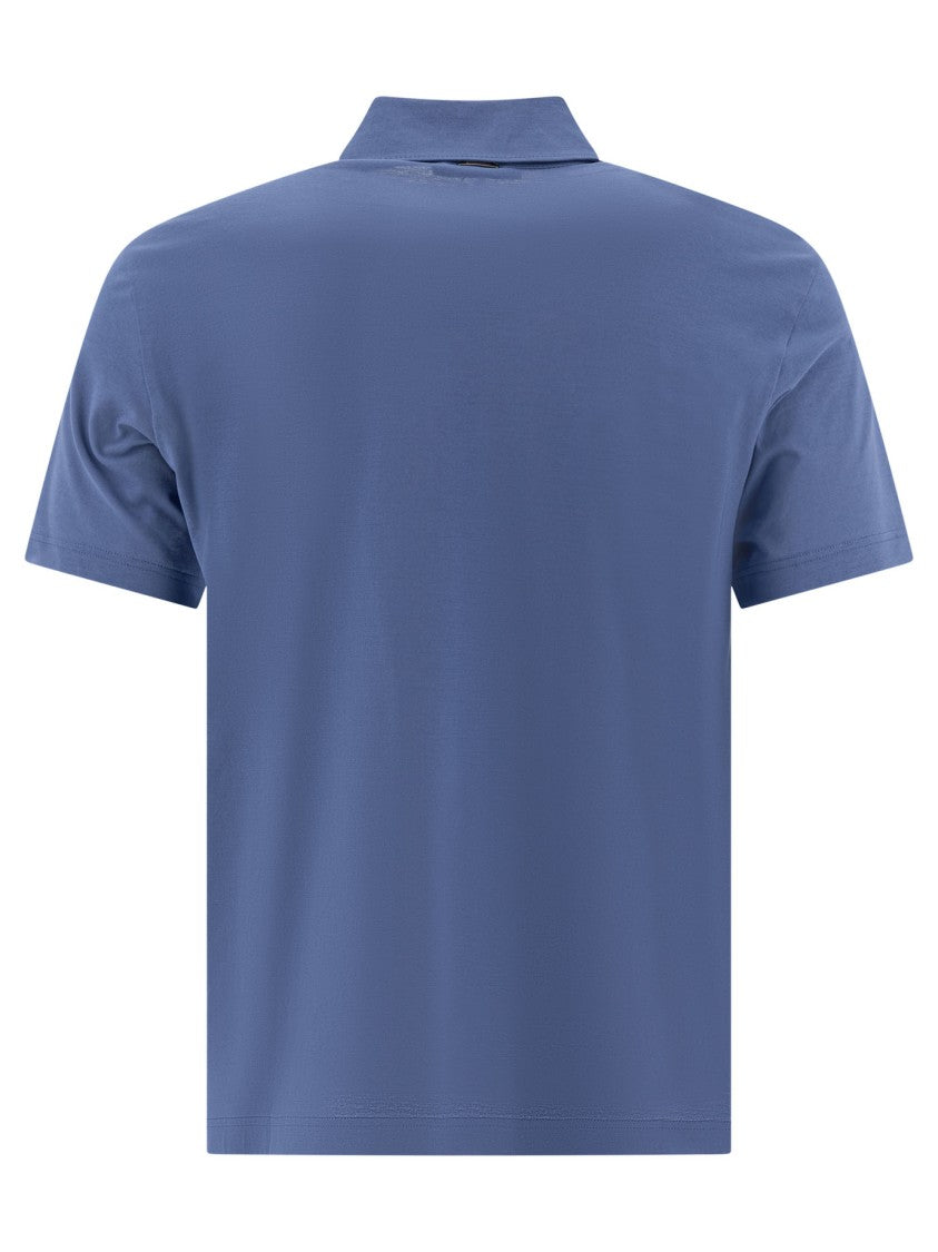 Herno Light Blue Cotton Polo Shirt