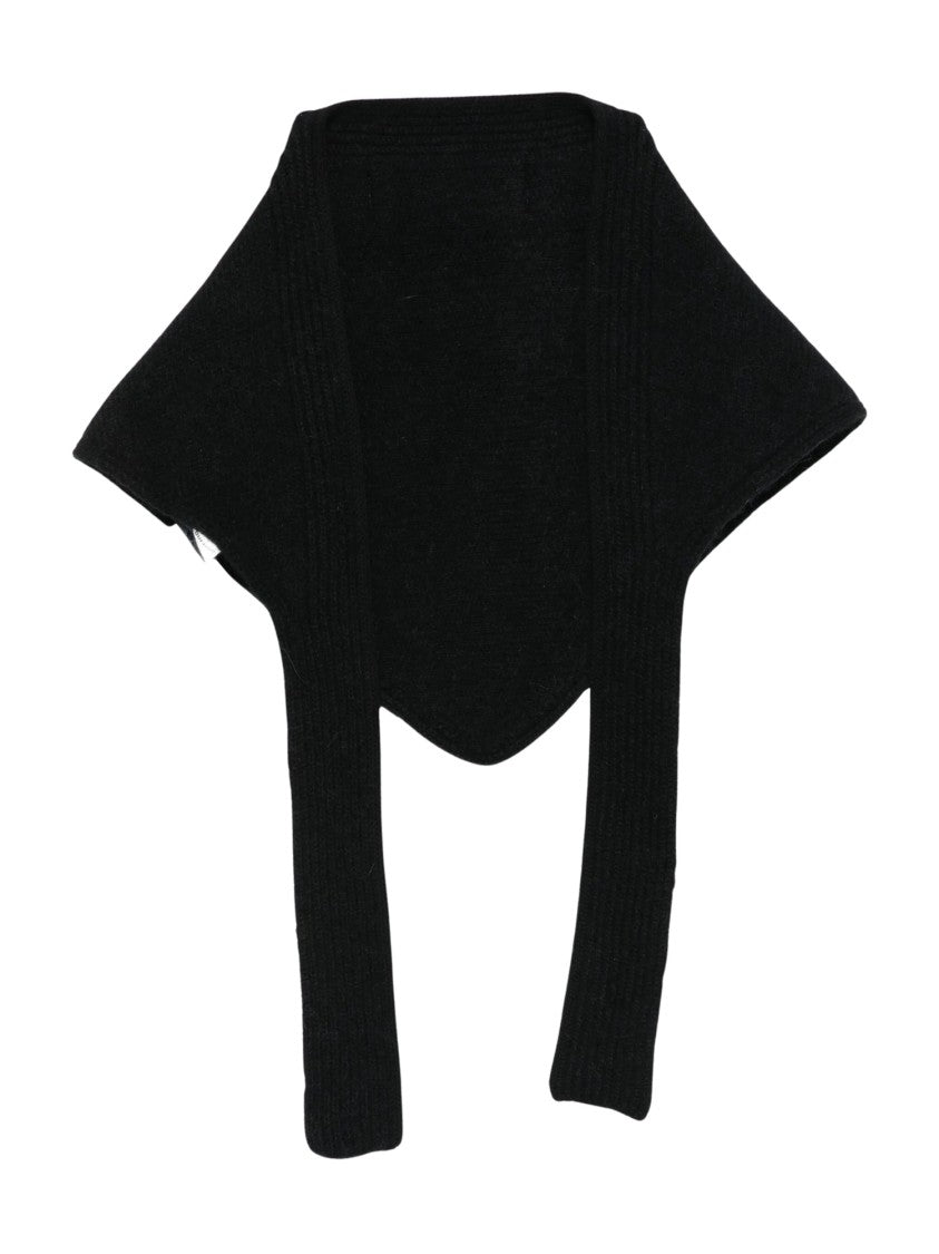 Jacquemus Ribbed Knit Triangular Scarf With Minimalist Design