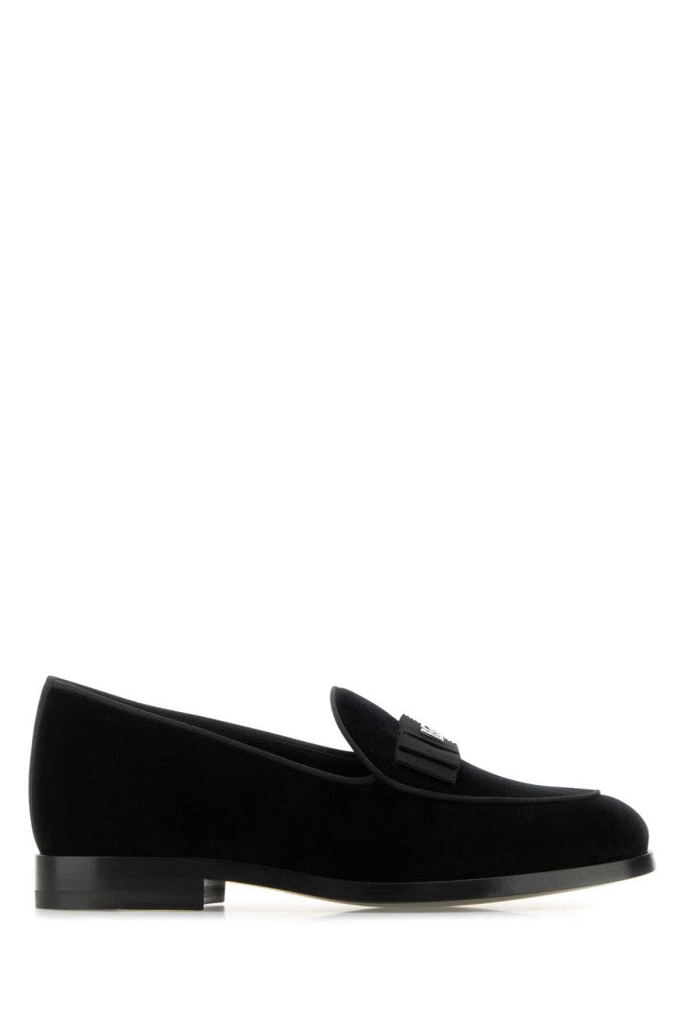 Dolce & Gabbana Black Belt Vivaldi Loafers