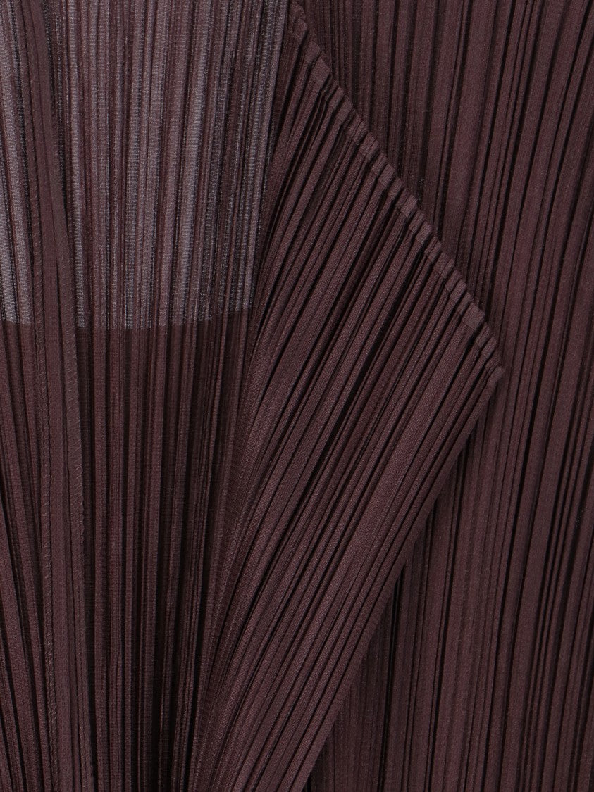 Pleats Please Cropped Sweater With Pleated Texture