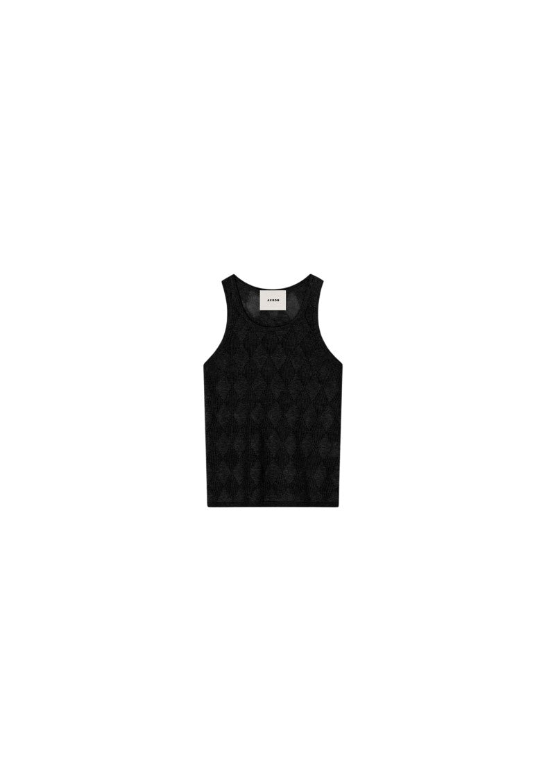 Aeron Kismet - Diamond Knit Racer Neck Top