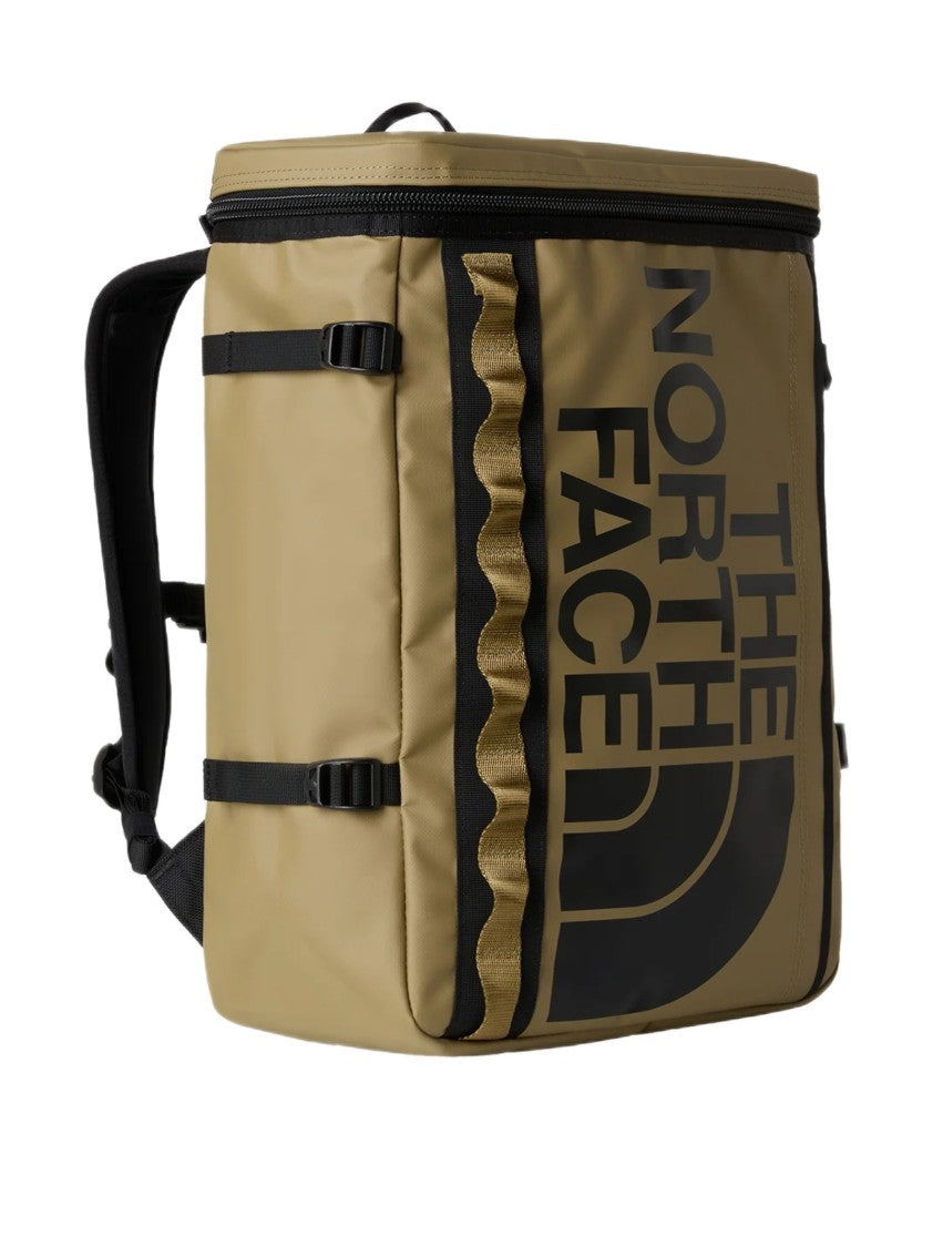 The North Face Structured Rectangular Beige Backpack With Bold Logo
