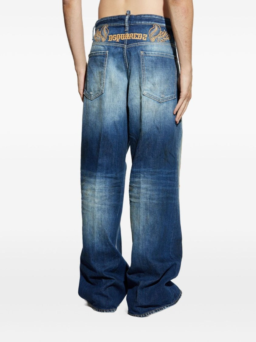 Dsquared2 Loose-Fit Distressed Denim Jeans