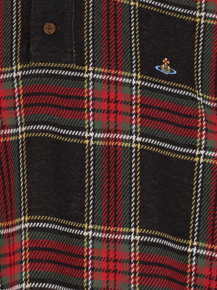 Vivienne Westwood Multicolor Tartan Polo Shirt With Classic Collar