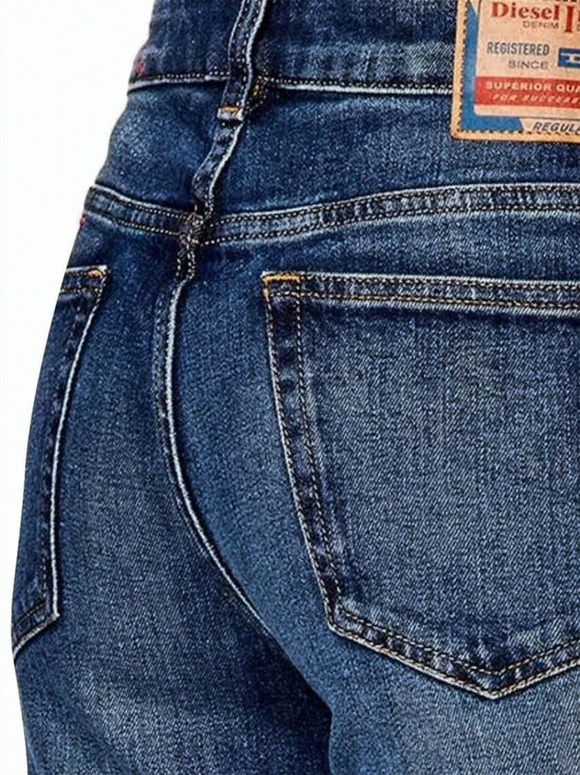 Diesel Straight-Leg Denim Jeans With Medium Blue Wash