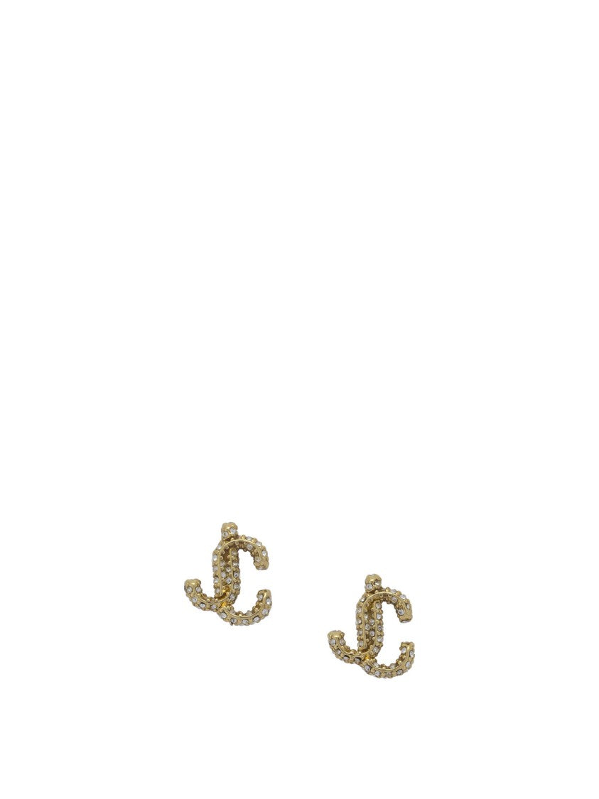 Jimmy Choo Interlocking Double 'C' Earrings With Crystal Detailing