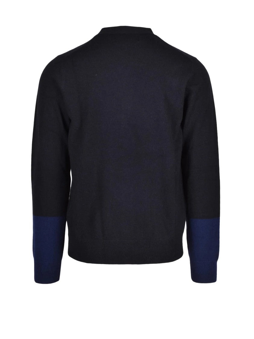 Comme Des Garçons Grey V-Neck Wool Cardigan