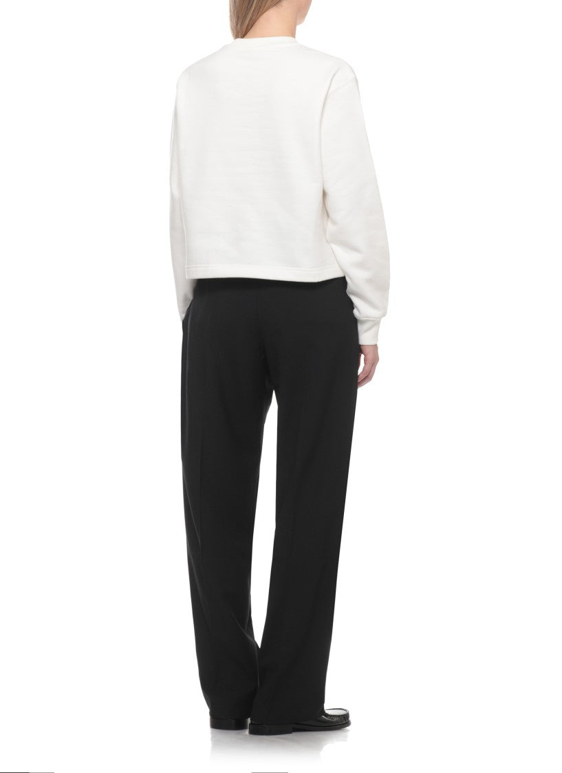 Casablanca White Cotton-Cashmere Embroidered Sweatshirt