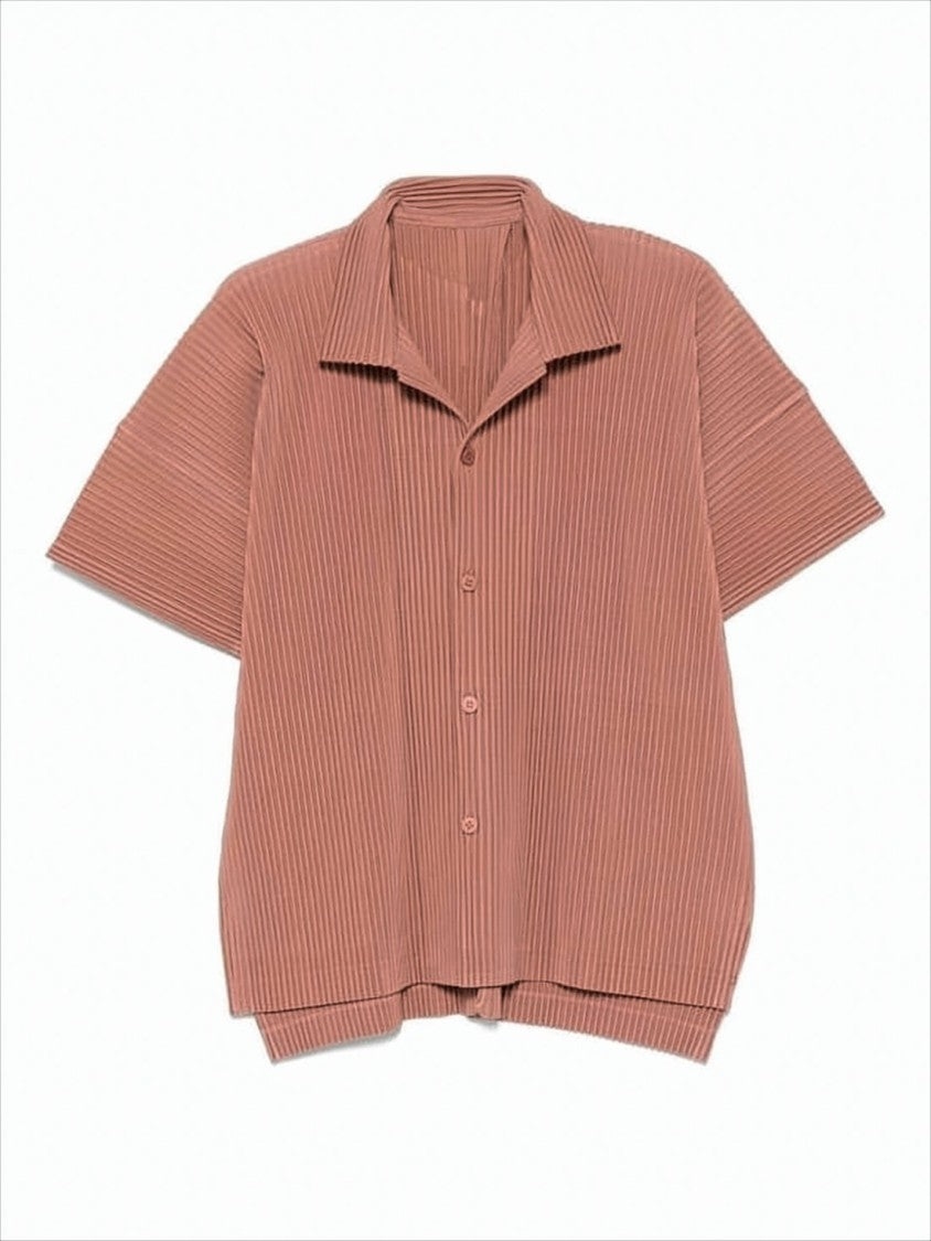 Homme Plissé Issey Miyake Boxy Short-Sleeved Shirt With Pleated Texture