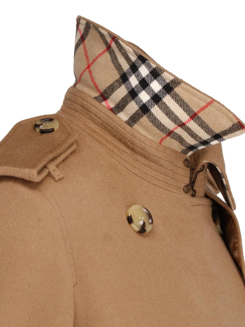 Burberry Brown Kensington Cashmere Belted Trench Coat