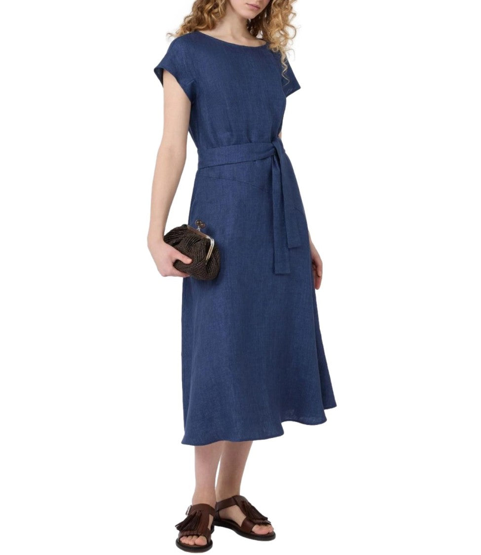 Max Mara Blue Wkdesordio Virgin Wool Dress