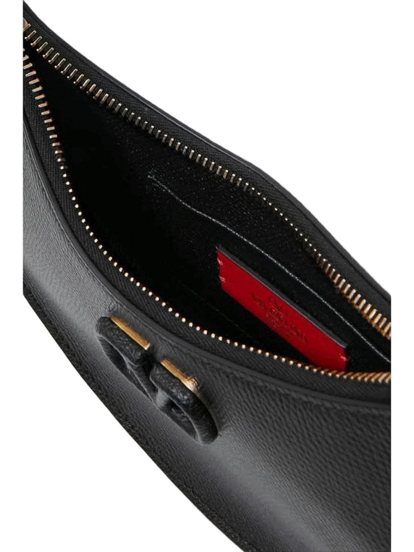 Valentino Garavani Crescent-Shape Cow Leather Shoulder Bag