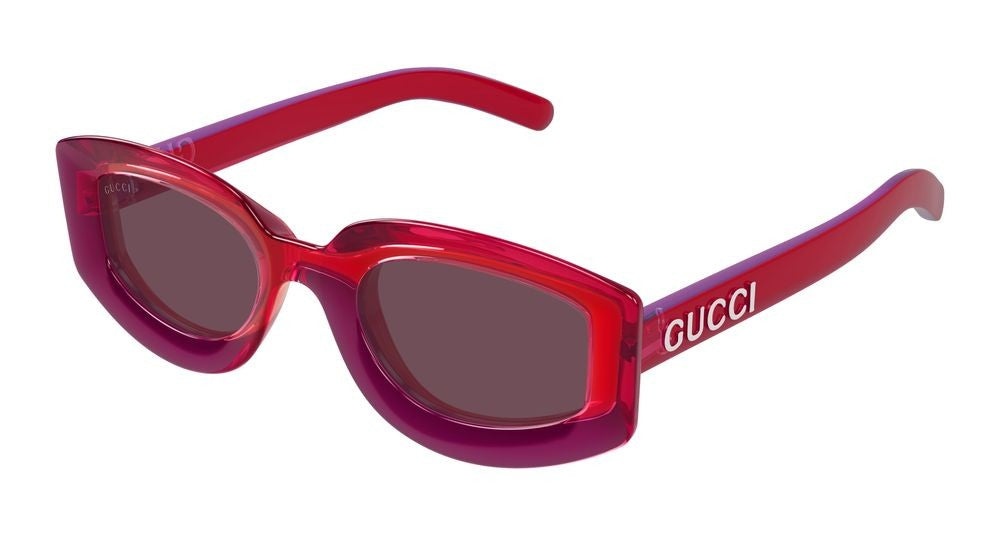 Gucci Red Gradient Effect Oversized Square Sunglasses