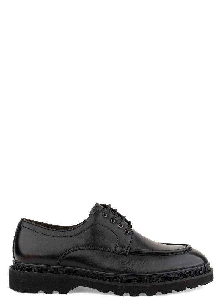 Alberto Gozzi Black Sleek Polished Lace-Up Leather Formal Shoes