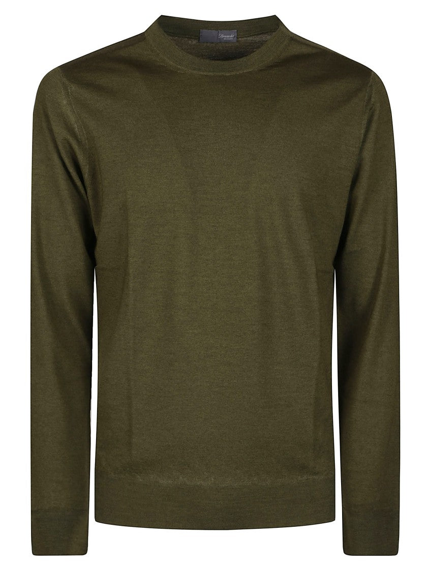 Drumohr Olive Rasato Merino Sweater