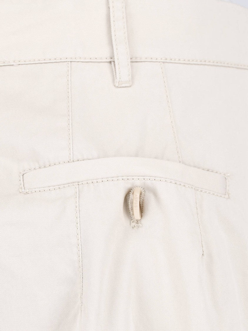 Aspesi Cream Tailored Straight-Leg Cotton Trousers