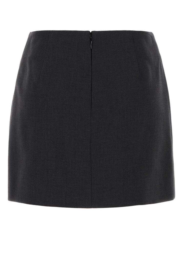 Bottega Veneta Graphite Cotton Blend Mini Skirt