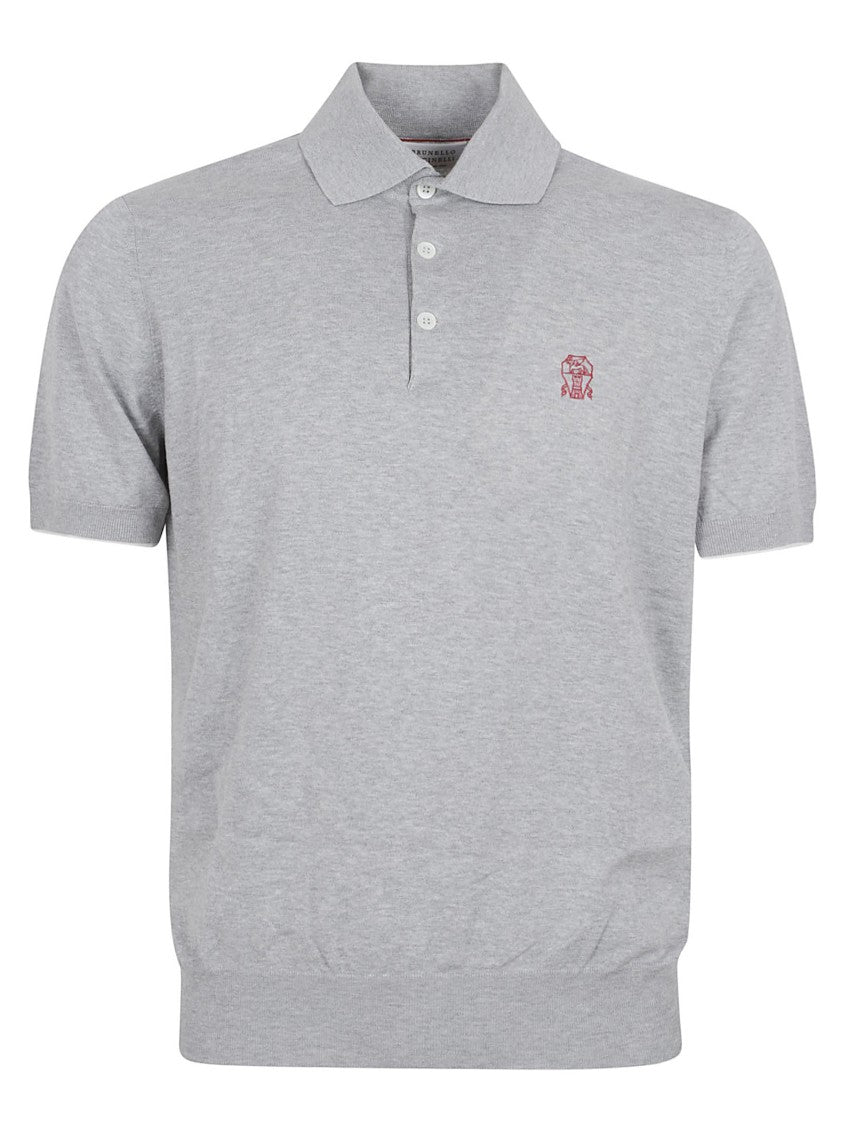 Brunello Cucinelli Short-Sleeve Polo Shirt With Ribbed Collar