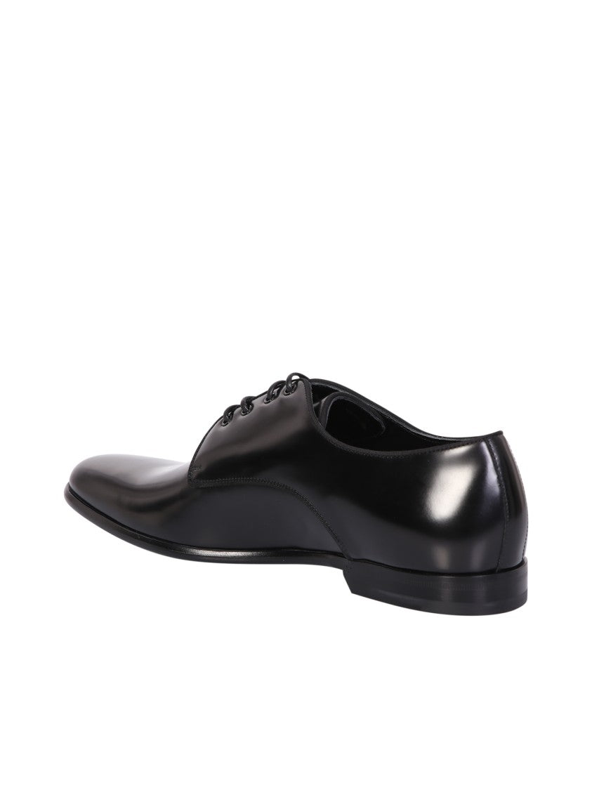 Dolce & Gabbana Black Lace-Up Derby Shoes