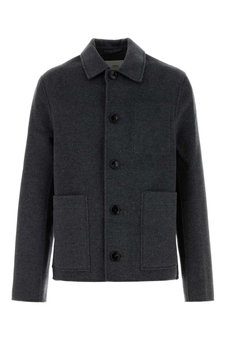 Ami Dark Grey Flannel Jacket