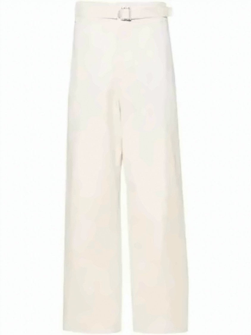 Lemaire Straight Pants With Built-In Belt And Relaxed Silhouette