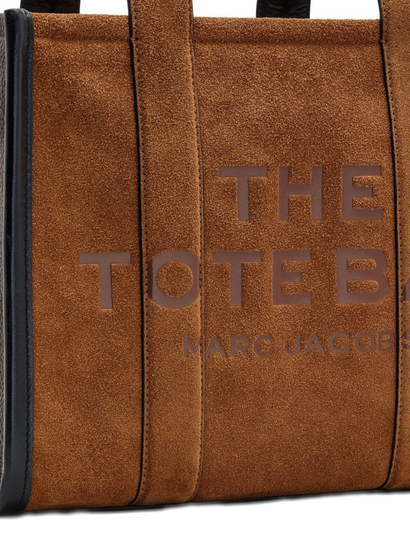 Marc Jacobs Structured Brown Suede Tote Bag With Leather Details